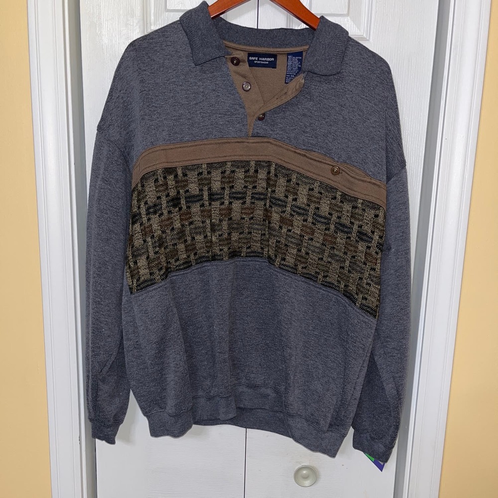 Vintage Safe Harbor Sportswear Collared Sweater XXL